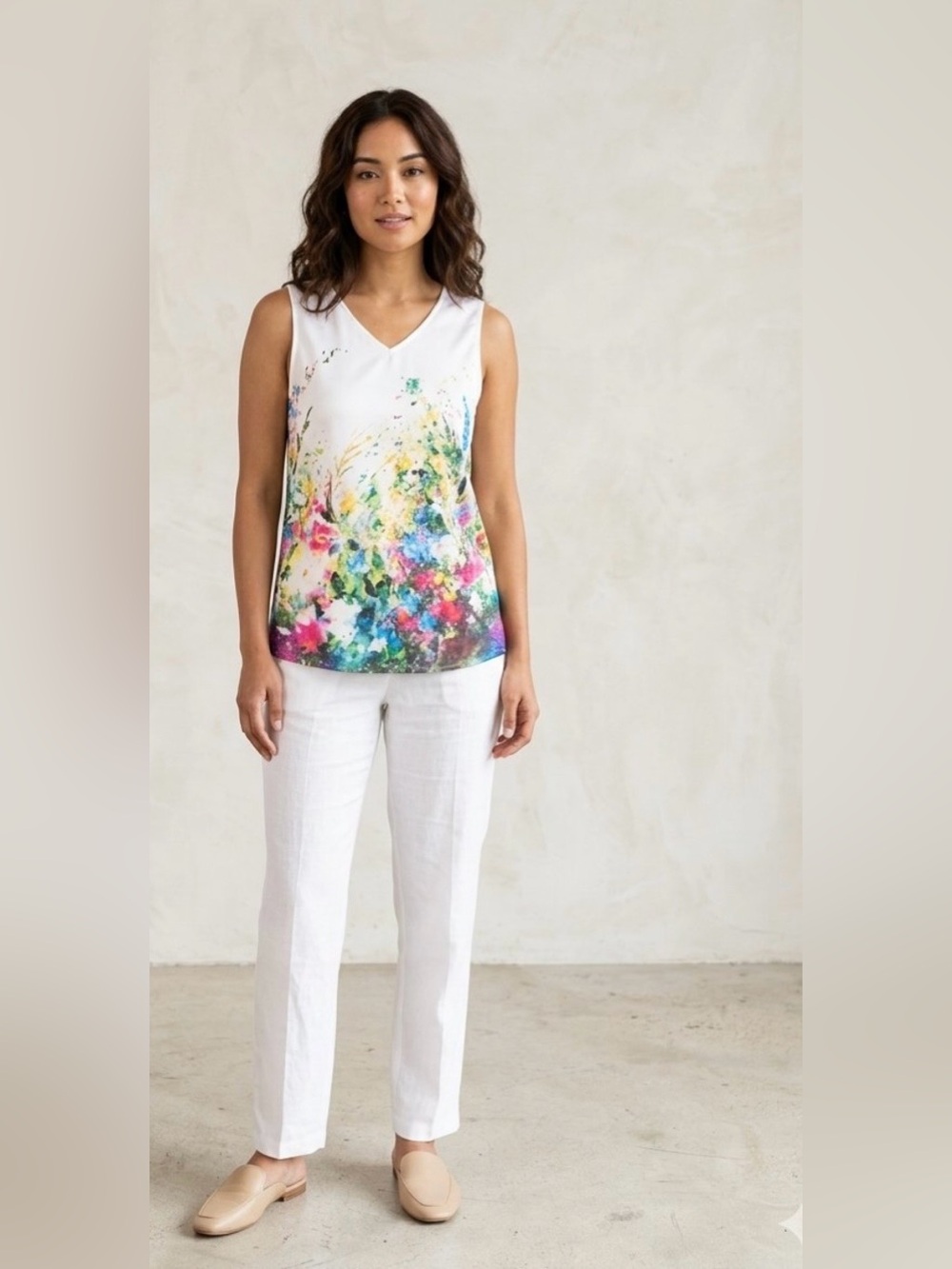 Silky Floral Tank Top Misslook